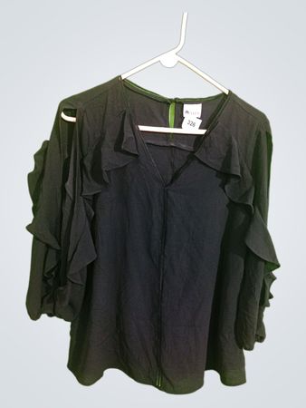Black Ruffled Blouse