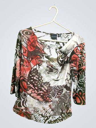Tribal Abstract Print Draped Blouse
