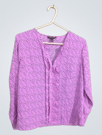 Banana Republic Purple Heart Pattern Blouse
