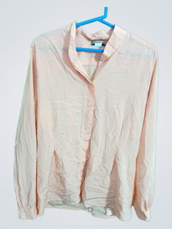 Contemporary Light Pink Long-Sleeve Blouse