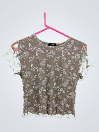 Justify Gray Butterfly Top