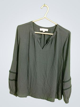 Loft Long Sleeve V-Neck Blouse