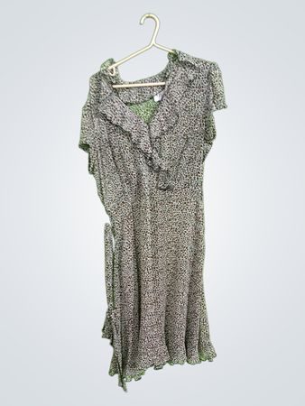 MSK Leopard Print Wrap Dress