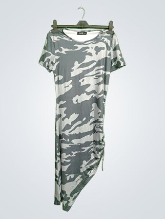 CHICME Gray Camouflage Dress
