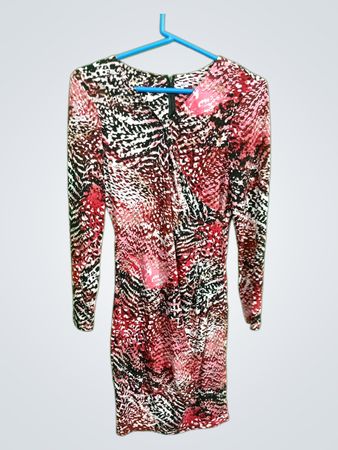Long-Sleeve Animal Print Dress