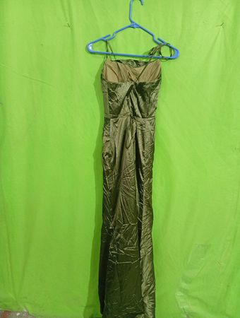 Green Satin Maxi Dress
