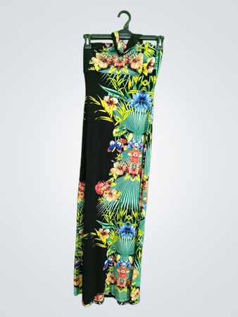 Tropical Print Maxi Dress