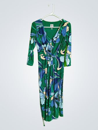Anne Klein Floral Green Dress