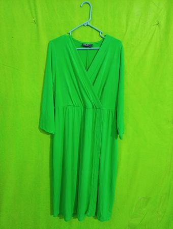 Lane Bryant Green Wrap Midi Dress