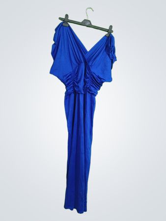 Blue Wrap Midi Dress