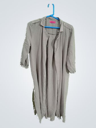 Gray Long Sleeve Dress