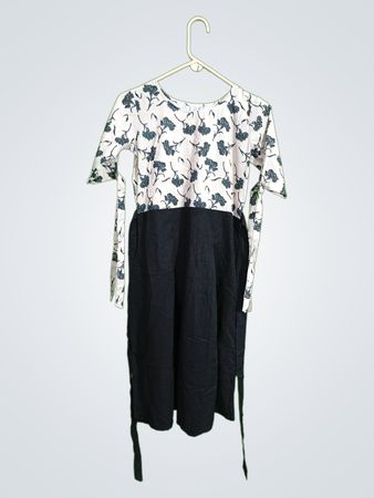 SEVIA Floral Top and Black Skirt Dress