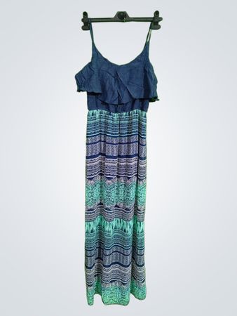 Blue and Green Maxi Dress