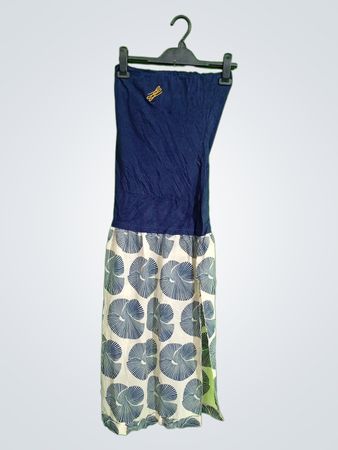 Blue and White Floral Pattern Dress