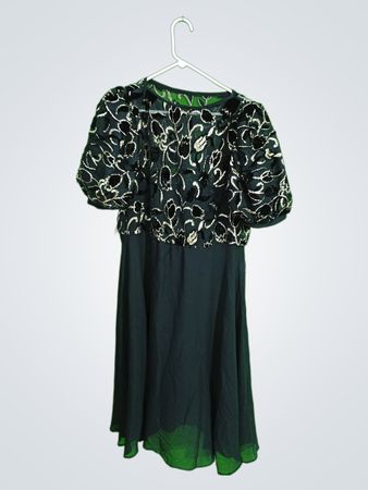 Black Dress with Gold Floral Top