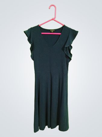 Ann Taylor Factory Ruffle Sleeve Navy Mini Dress