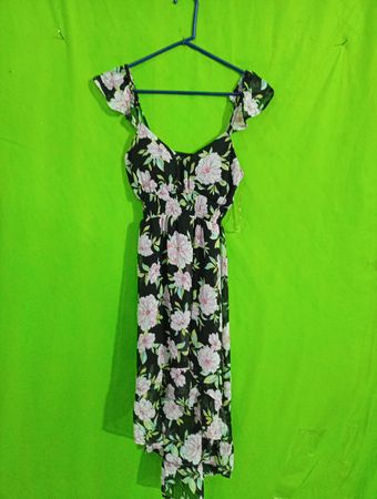 No Boundaries Black Floral Mini Dress