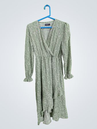 FUNLINGO Floral Green Dress