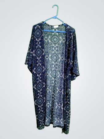 Riva Blue Patterned Kimono
