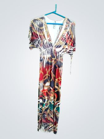 Voll Multicolored Chain Print Midi Dress