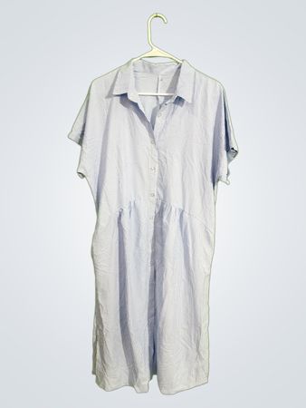 Blue and White Striped Dress