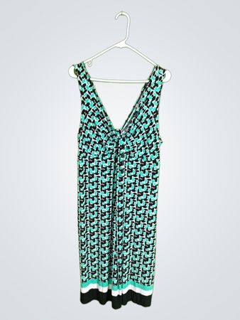 Green and Black Patterned Dress