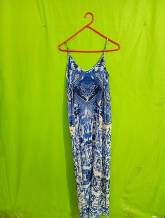 Blue and White Floral Jumpsuit