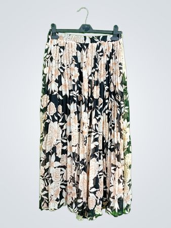Jessica London Floral Pleated Midi Skirt
