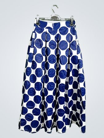 Blue and White Polka Dot Skirt