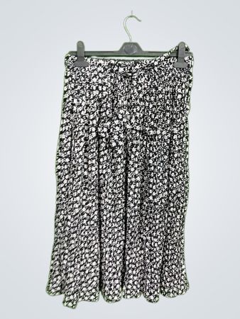 Black and White Floral Skirt
