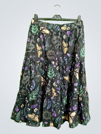 ROMWE Floral Print Tiered Skirt