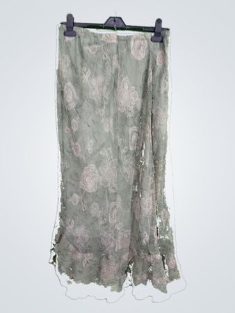 Gray Floral Skirt