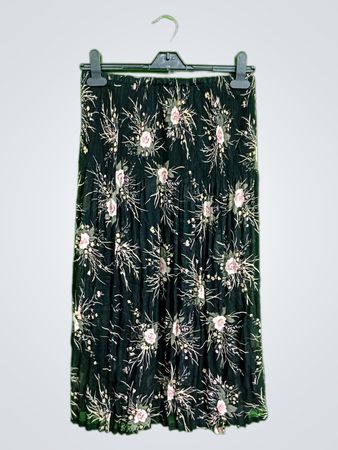 Unbranded Black Floral Pleated Mini Skirt