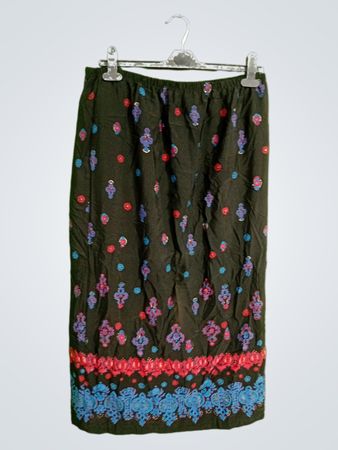 Black Floral Skirt