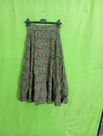Green and Red Floral Skirt