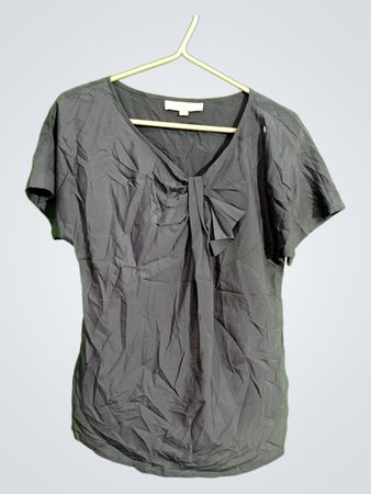 LOFT Gray Bow Detail Blouse