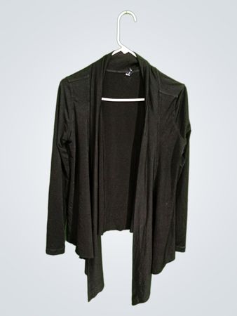 Black Open Front Cardigan