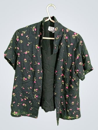 Style & Co. Petite Floral Print Short Sleeve Jacket