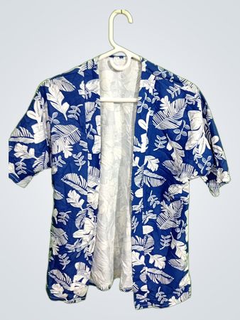 Blue and White Hawaiian Shirt