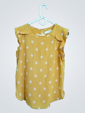 Loft Sleeveless Ruffle Blouse