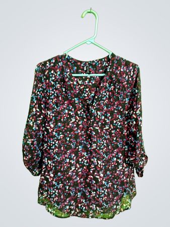 Maurices Printed Polka Dot Blouse