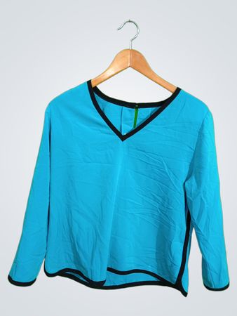 Blue Long-Sleeved Top