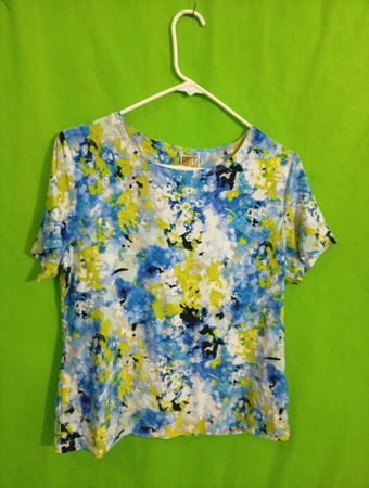 Blue and Yellow Floral Short Sleeve Shirt