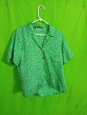 Anne Klein Green Polka Dot Blouse
