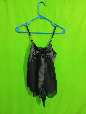 Unbranded Black Ruffled Cami Top