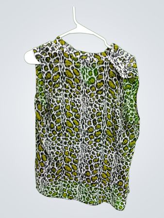 Green Leopard Print Blouse