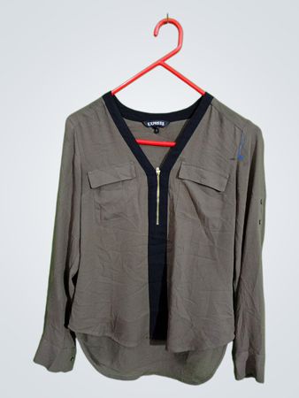 Express Gray Long-Sleeve Shirt