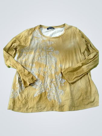 Jones New York Women's Yellow Long-Sleeve Top