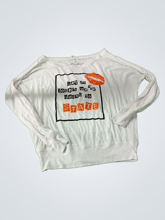 White Graphic Long Sleeve T-Shirt