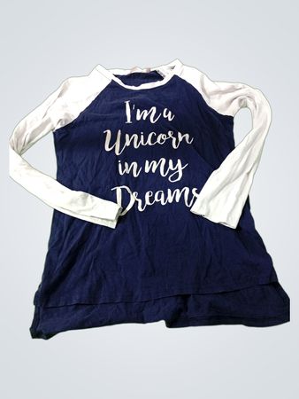 Navy Blue and White Long Sleeve Shirt